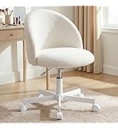 NEO Chair Office Vanity Chair with Wheels Comfy Desk Chair for Girls Cute Computer Small Armless ...