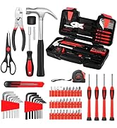 58-Piece Tool Kit Basic Home Repair Tool Set, General Household Hand Tool Kit,Small Tool Kit with...