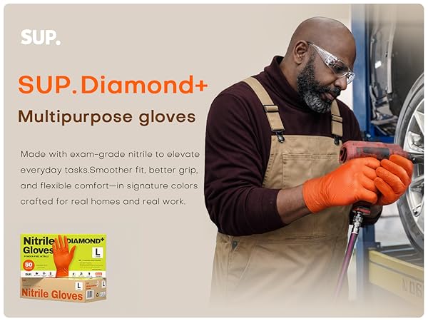 Sup Gloves Made with food grade heavy duty 8 mil nitrile to elevate everyday tasks Smoother fit