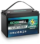 12V 100Ah Lithium LiFePO4 Battery with Bluetooth, ECIENWELL 15000+ Deep Cycle Marine Battery with...