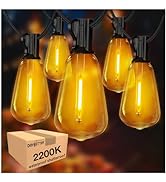 DAYBETTER 2200K Outdoor String Lights, 100FT Satterproof Plug in Connectable LED Hanging Umbrella...