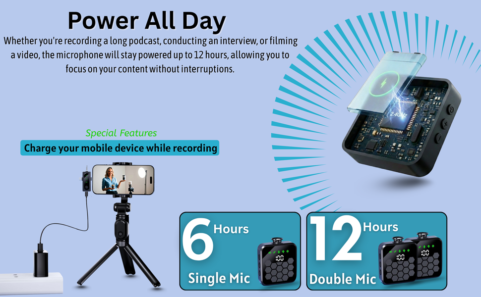 Upgraded Mini 3 in 1 Noise-Cancelling Wireless Lavalier