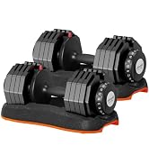 ATIVAFIT Adjustable Dumbbell Pair 12-in-1 Quick Dial Safety Lock Anti-Slip Grip Space-Saving Home...