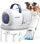 oneisall Dog Grooming Vacuum, 15000Pa Pet Vacuum Kit Shedding 99% Pet Hair, Dog Grooming Clippers...