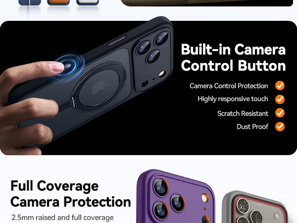 360° Magnetic Stand compatible with iPhone 17 Pro Case with Camera Control