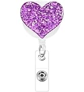 Heart Retractable Badge Holder, ID Card Clips, Badge Reel for Nurses Students Workers, Badge Hold...
