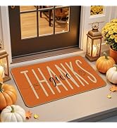 Mocsicka Fall Thankgiving Door Mat 17'' X 30'' Autumn Farmhouse Turkey Pumpkin Welcome Doormat Ru...