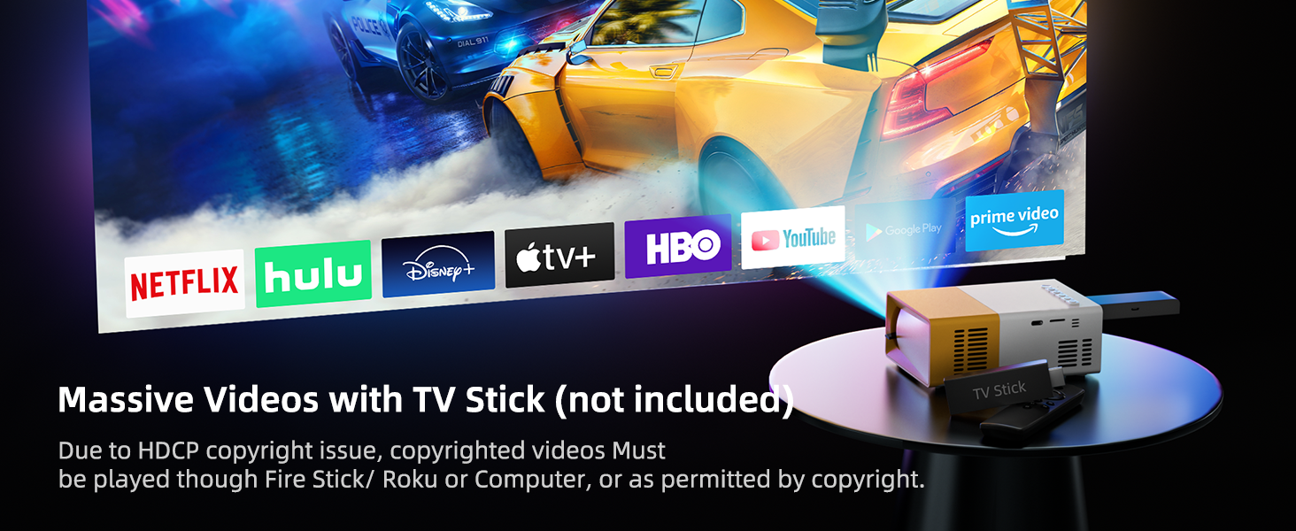 PVO mini Projector TV Stick