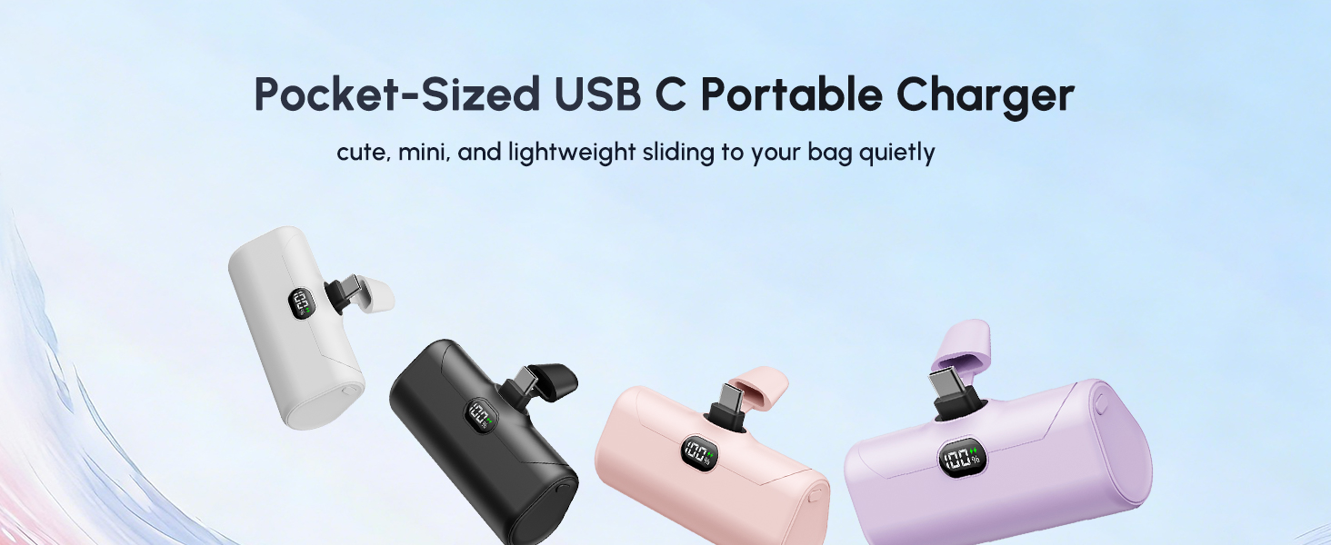 mini pink usb c power bank