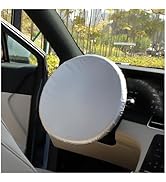 Car Steering Wheel Cover Sun Shade,Silver-Coated Cloth Car Wheel Cover for Blocking Sun &amp; Heat,Un...
