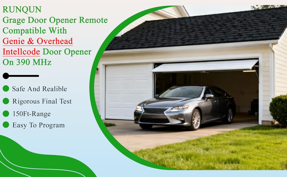 RUNQUN Garage Door Remote work for Genie &amp;amp; Overhead Door Openers.