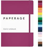 PAPERAGE Blank Journal Notebook, (Raspberry), 160 Pages, Medium 5.6 inches x 8 inches - 100 GSM T...