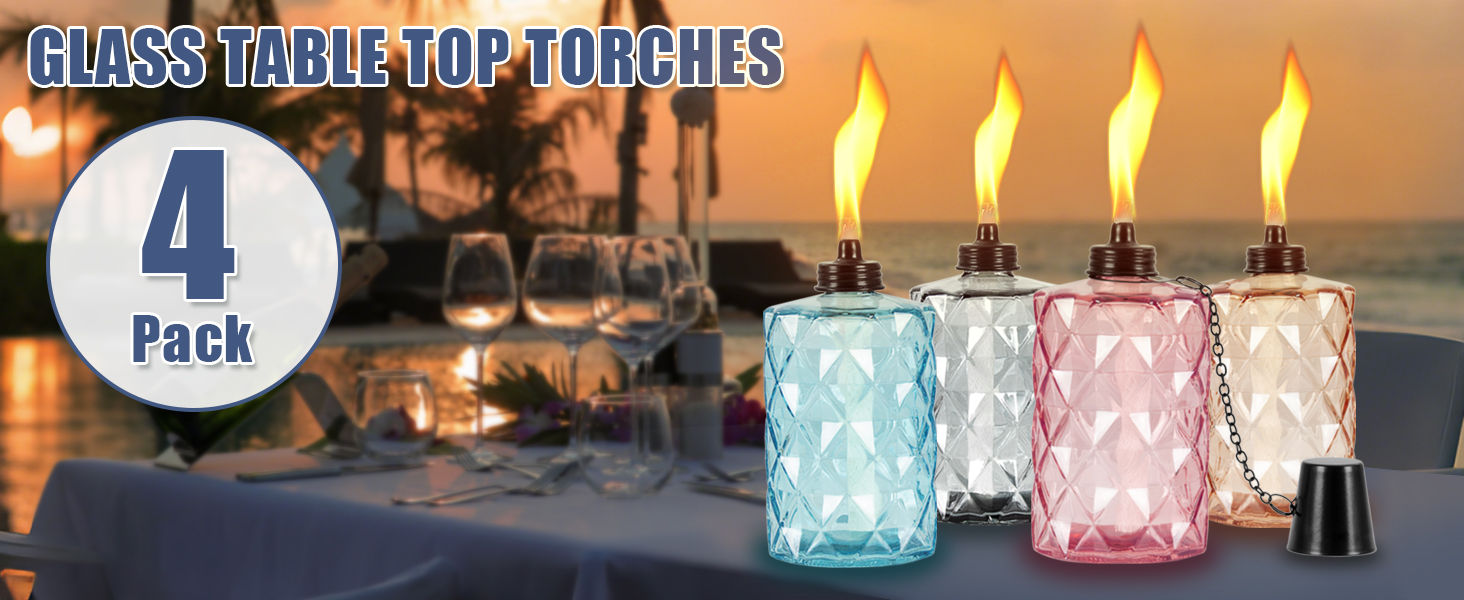 glass torches outdoor for patio