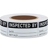 Hybsk White and Black Inspected by Labels for Inventory 1 x 2 Inch Rectangle 500 Adhesive Sticker...