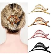 4 Pcs Hair Claw Clips Large Hair Clips Banana for Women Girls Thick Hair Brown Black No Slip Stro...