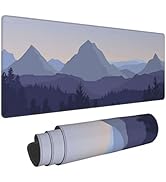 Mountain Forest Scenery Gaming Mouse Pad XL Extended Large Mousepad with Nonslip Rubber Base Stit...