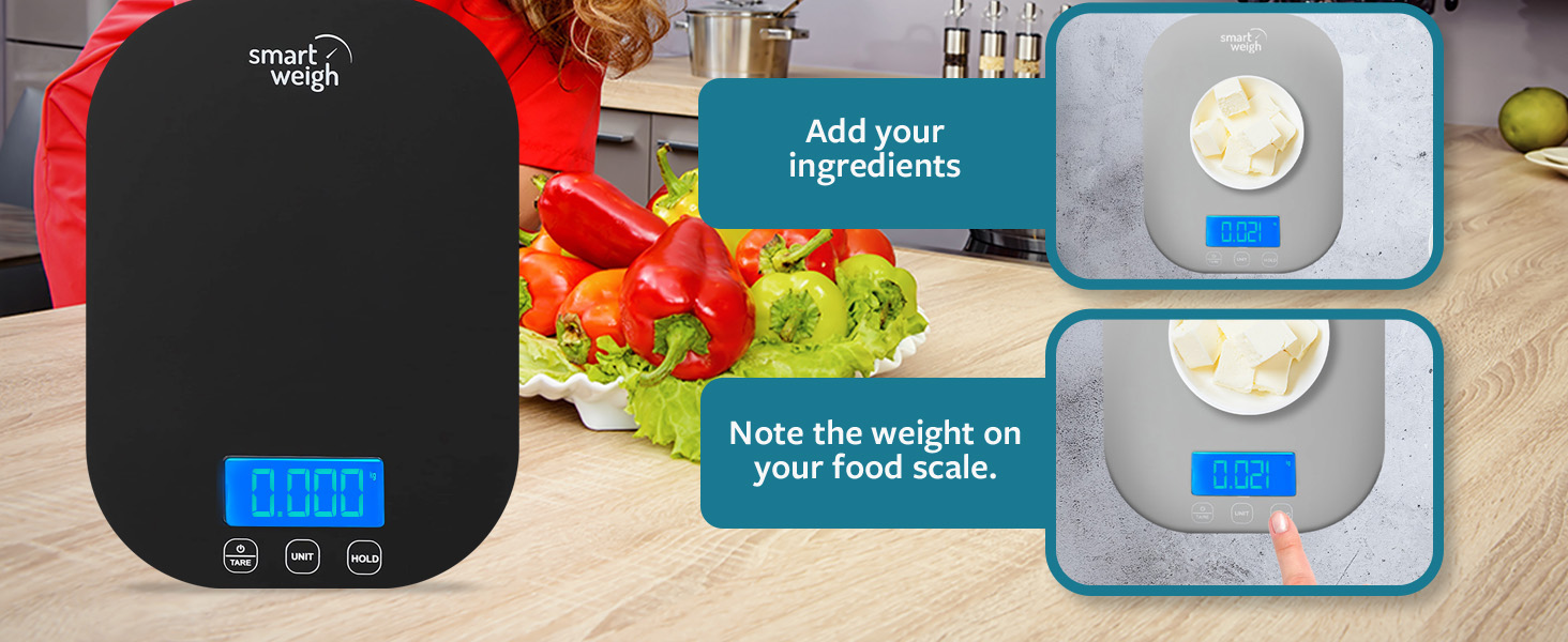 add your ingredients note the weight on your food scale