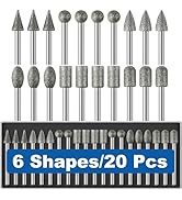 20Pcs 120-Grit Diamond Grinder Bit 1/8" Shank Compatible with Dremel Rotary Tool Attachment Acces...