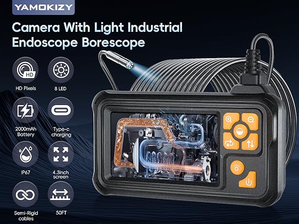 Industrial Borescope Endoscope Camera with Light