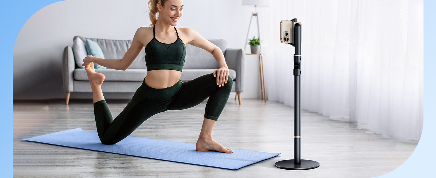 floor phone stand physical exercise