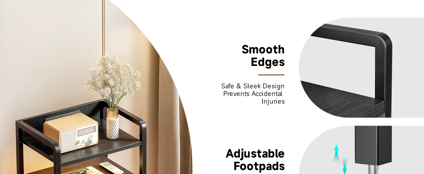 black bedroom nightstand