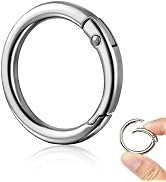 10pcs Keychain Clips, 1 Inch Round Carabiner Key Clip Metal Spring O Rings Hook for Hang Car Keys...