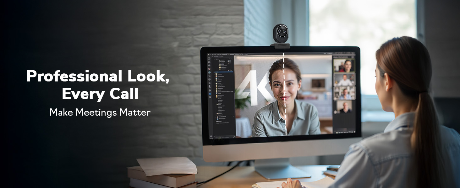 Pecise Face Lighting with the AI-Assisted camera EMEET Piko+