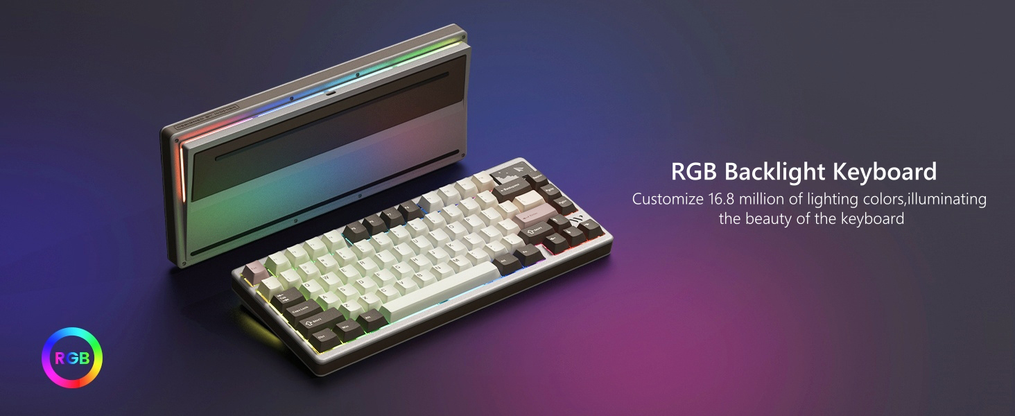 Womier 75% Keyboard Wireless, Creamy Mechanical Keyboard Gaming