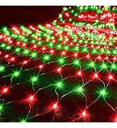 WATERGLIDE Outdoor Christmas Net Lights, 12FT x 5FT 360 LED Mesh String Light with 8 Lighting Mod...