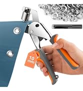 Grommet Tool Kit Eyelet Plier: IMLIKE Handheld Puncher Set with 500pcs 3/8 inch (10mm) Silver Gro...