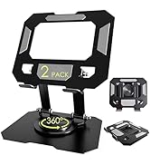 YTDSUP 2 Pack Tablet Stand for iPad, 360° Rotating Desktop Holder, Carbon Steel Adjustable Foldab...