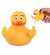 DS. DISTINCTIVE STYLE Middle Finger Rubber Ducks 2 Pieces Yellow Rubber Duck 2.95 Inch Funny Car ...