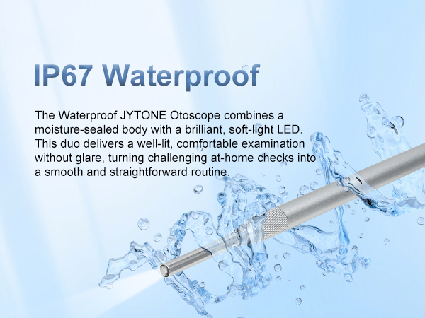 IP67 waterproof camera probe with LED lights for safe cleaning with alcohol or water.