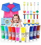 TMOL Washable Finger Paint for Toddlers, 25 PCS Non-Toxic Finger Paints, 10 Vibrant Colors (2fl o...