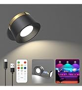 Speclux LED Wall Sconces Set of Two, Rechargeable Battery Operated Wall Lights with Remote, Wall ...