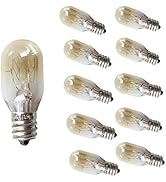 15W E12 Refrigerator Light Bulb (10 Pack) 15W 120V 2700K Warm Whit Microwave Oven Bulb Salt Lamp ...