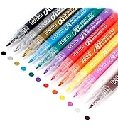 ZEYAR Acrylic Paint Pens, Extra Fine Point, AP Certified, 12 Colors, Water Based, Permanent &amp; Wat...