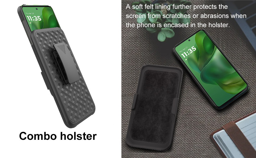 Ailiber for Moto G Power 2025 Phone Case Belt Clip Case Holster
