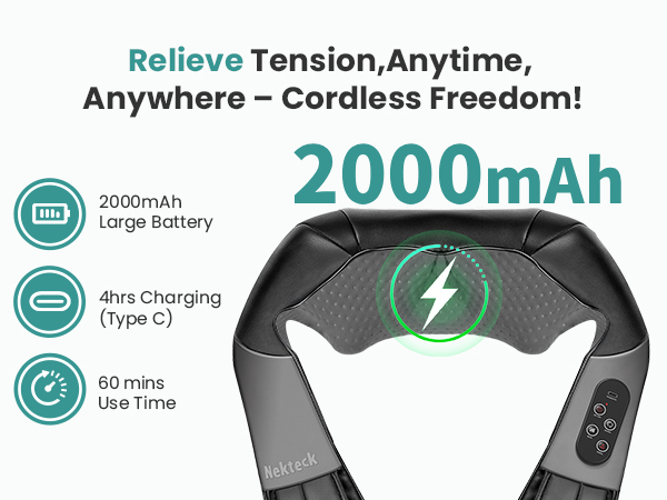 Nekteck Shiatsu Neck Massager for Pain Relief Deep Tissue with Heat gifts for men women birthday