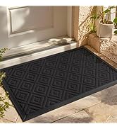 LEKEEPGO Front Door Mat Outside Entrance 17"x29", Drainage Welcome Matt Outside, Absorbent Doorma...
