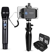 Comica CVM-WS50(H) Wireless Microphone System, 6 Channels Handheld Interview Microphone with Flex...