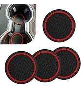 Ferianl 4PCS Car Cup Coasters, 2.75 Inch Cup Holder Coaster, Non-Slip Insert Auto Drink Holder, C...