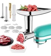 Metal Food Grinder Attachments for KitchenAid Stand Mixers, Meat Grinder, Sausage Stuffer, Perfec...