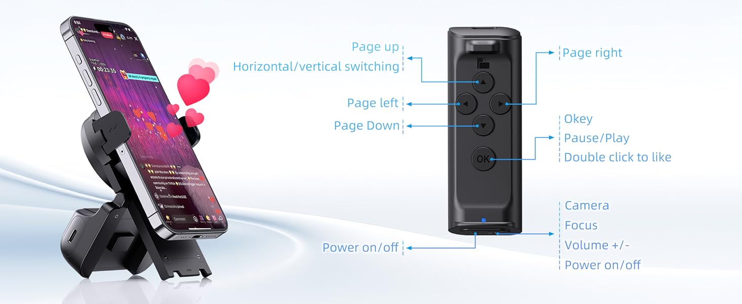phone scroller remote,kindle app,phone remote,bluetooth page turner