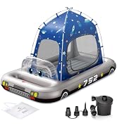 QPAU Spaceship Inflatable Kids Air Mattress with Tent, Portable Blow Up Mattress for Home, Family...