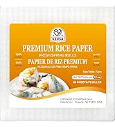 52USA Square Rice Paper, 1 Pack, White Rice Paper Wrappers, Fresh Spring Roll Wrappers &amp; Dumpling...