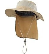 Home Prefer Outdoor UPF50+ Mesh Sun Hat Wide Brim Fishing Hat with Neck Flap