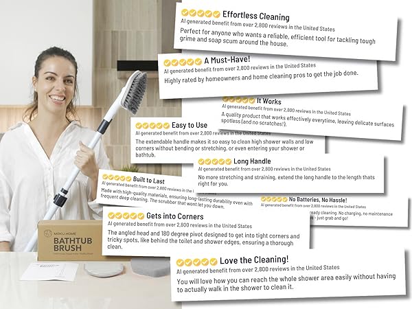 Customers love Moku Home shower scrubber brush with long handle as it makes their cleaning a breeze