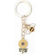 SHTALHST Bee Keychain Charm, Sunflower Keychain, Daisy Keychains for Women, Sunflower Keychains f...