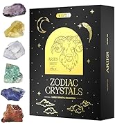 Wyspell Aries Crystal Set - 6 Raw Aries Crystals and Healing Stones - Zodiac Gifts for Women - Ar...